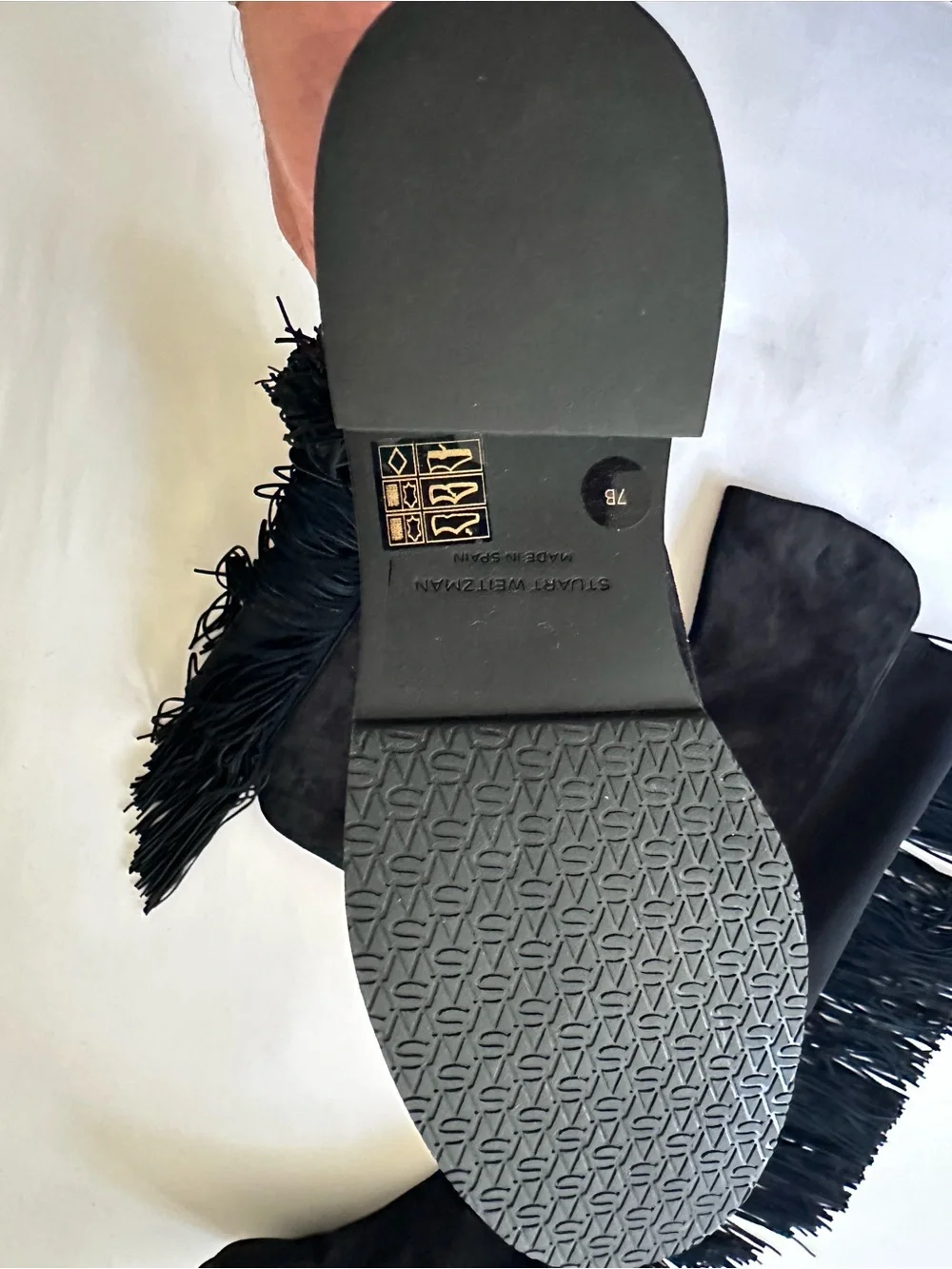 Stuart Weitzman Suede Fringe Boots size 7